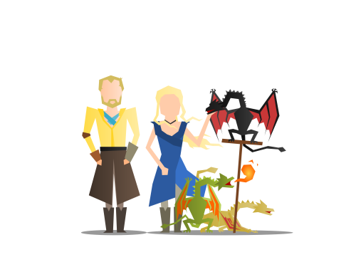 Jorah, Dany and her Dragons 