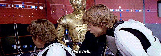 Image result for star wars new hope she's rich gif