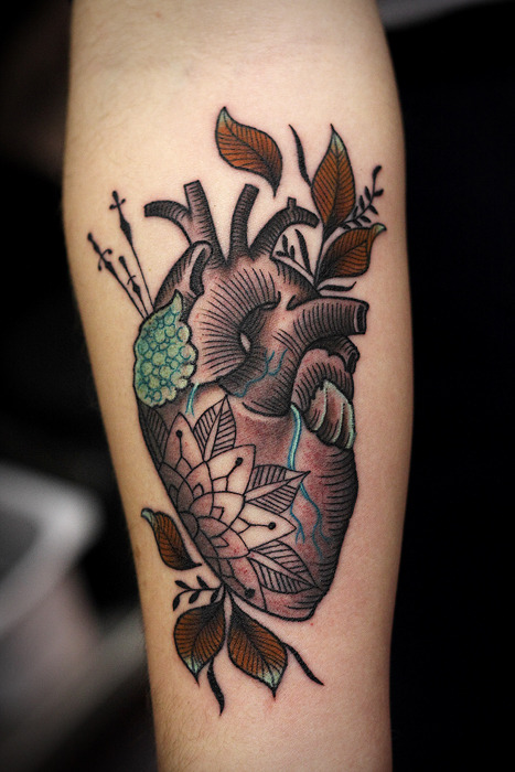 Traditional Human Heart Tattoo