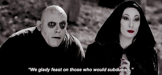 vintagegal:

“Psychopaths, fiends,
mad-dog killers - roots, Fester.
Pioneers. Lest we forget.” The Addams Family (1991)
