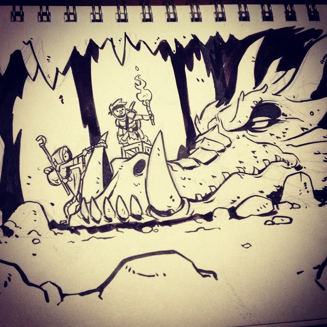 Inktober Day 01: These two adventurers stumble upon something unexpected. #inktober