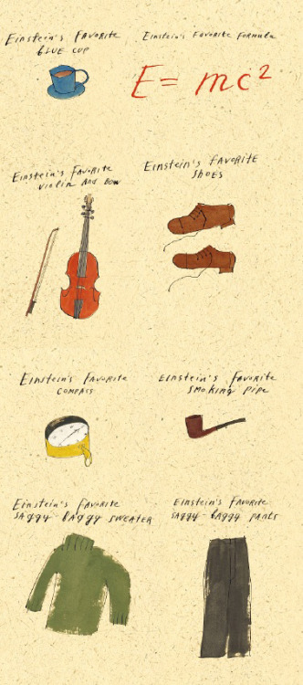 Einstein&#8217;s favorite things, from On a Beam of Light –the story of Albert, an introverted little boy who grew up to become the quintessential modern genius, illustrated by the great Vladimir Radunsky.