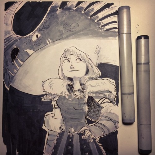 #Inktober day 8. I haven&#8217;t felt super great the last few days, so I&#8217;m catching up. #Astrid #httyd2 #stormfly #inktober2014