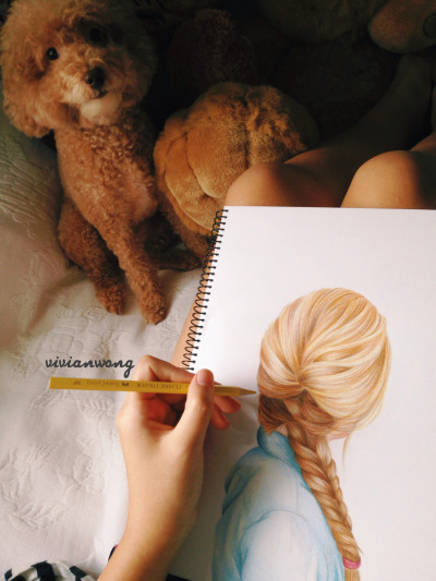 Fishtail Braid (blonde) | Colouring Pencil (Find me at http://www ...