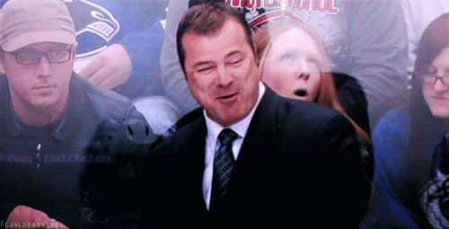 Image result for alain vigneault laughing GIF