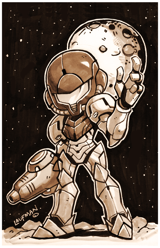 Anyone be interested in a 11 x 17 Metroid print?! $20US plus shipping. Email me laufman@gmail.com #inktober 