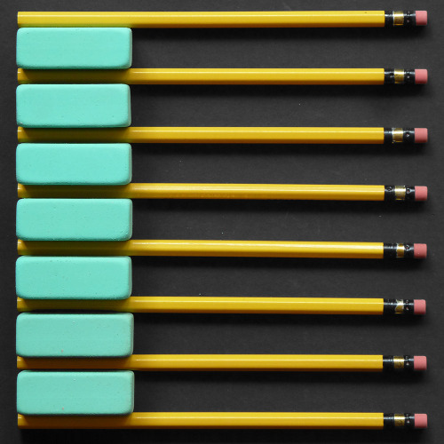 7 RubKleen erasers, 8 Mongol pencils.