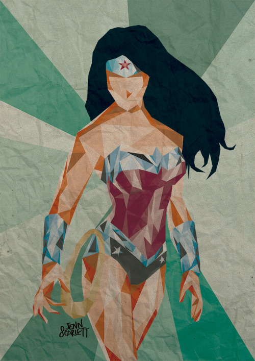 Polygonal Wonder Woman by Jenn Scarlett