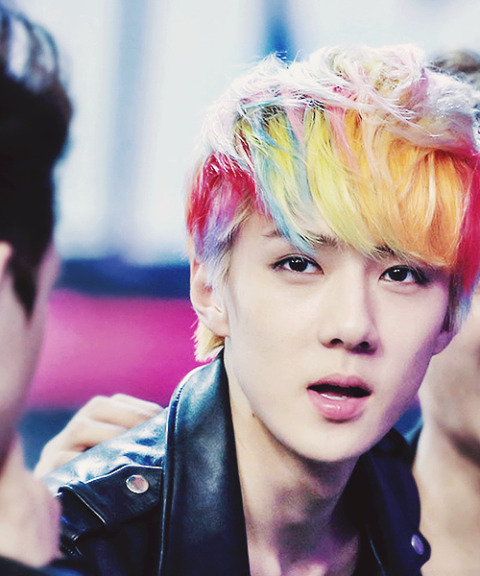 Sehun EXO Rainbow Hair
