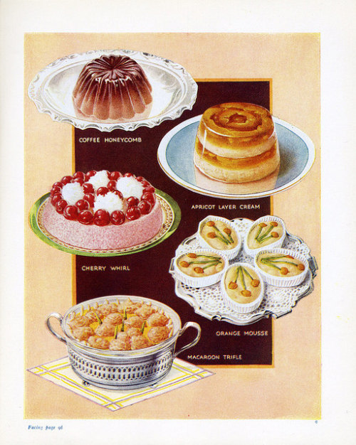 artdecoblog: Bestway Cookery Gift Book = Puddings Colour Plate by Shelf Life Taste Test on Flickr.