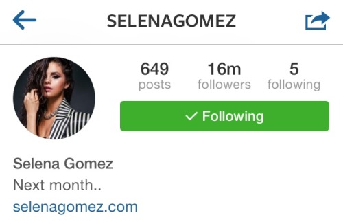 October 19: Selena changed her bio and icon on Instagram. 
