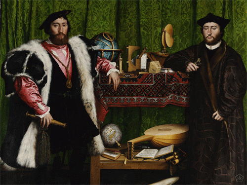 okkultmotionpictures:The Hidden Truth | 1Hans Holbein the Younger - The Ambassadors (1533)Animated GIF by Alessandro Scali & Marco Calabrese aka OKKULT Motion PicturesTomorrow The Hidden Truth 2. Stay tuned.