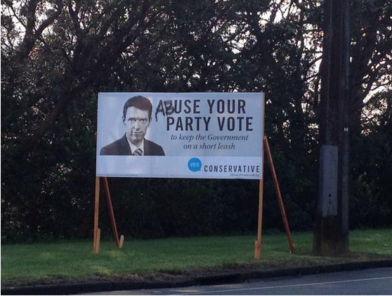 #Conservative
"Abuse your party vote"