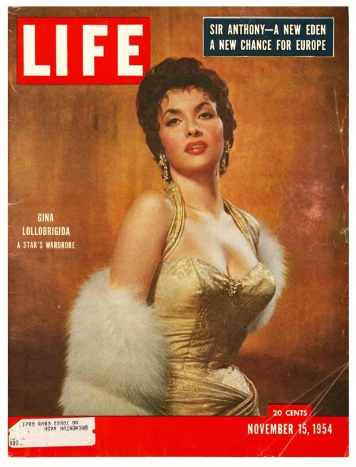 Gina Lollobrigida on the cover of Life magazine, November 15, 1954.