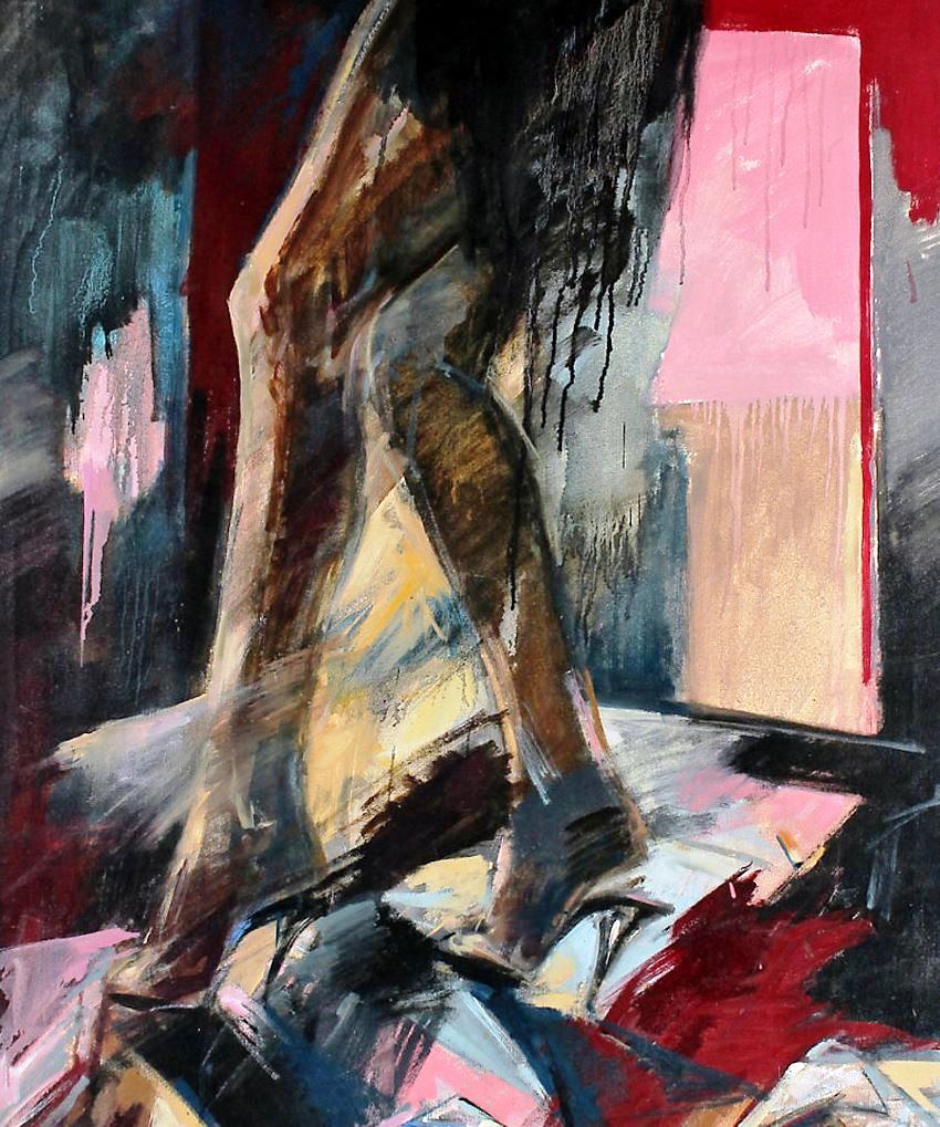 dancer in high heels, painting by Anna Poole