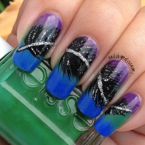 Feather nails Credit to @nailsbymelissasmi...