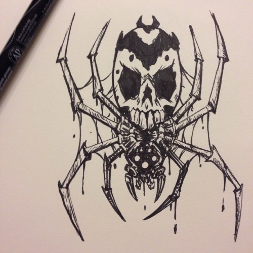My first #Inktober2014 and #drawlloween entry. #spider #sketch #draw