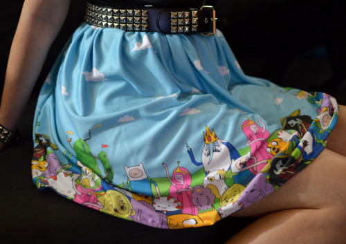 guywithtime2kill: My girlfriend makes adventure time printed fabric, and it has been getting quite popular.