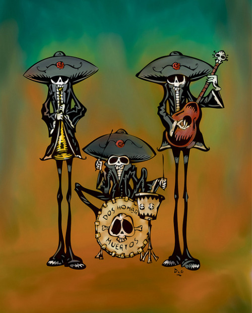 lillypotpie:

Day of the Dead Art — Dos Hombres Muertos Band by David Lozeau by David Lozeau on Flickr.
