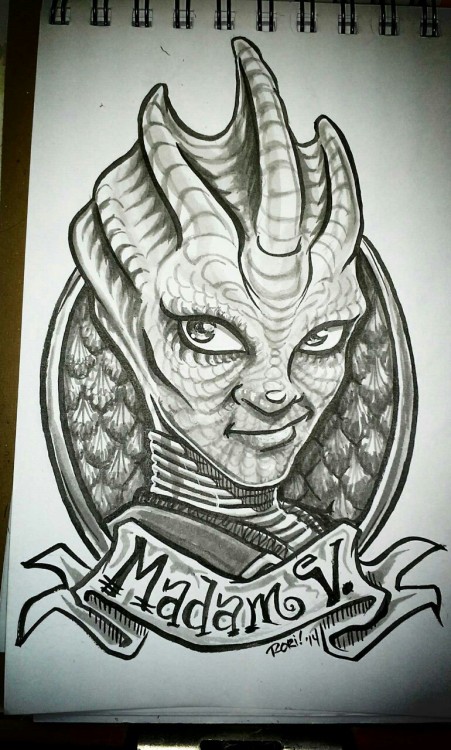 Final Madam Vastra! See previous post for a video of me inking her.