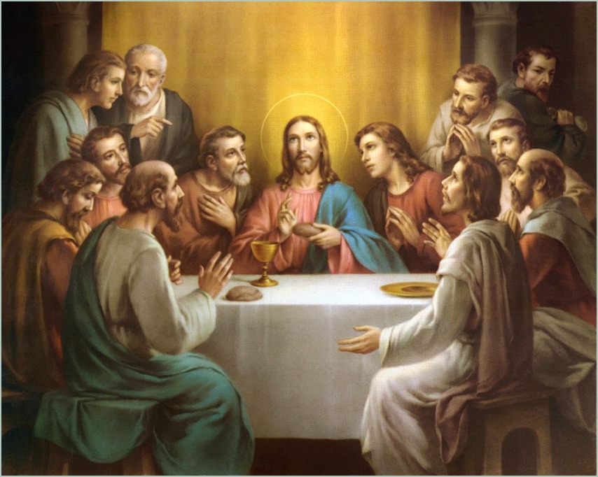 And whilst they were at supper, Jesus took bread, and blessed, and broke: and gave to his disciples, and said: Take ye, and eat. This is my body. 
And taking the chalice, he gave thanks, and gave to them, saying: Drink ye all of this.
For this is my blood of the new testament, which shall be shed for many unto remission of sins.
Matthew 26:26-28