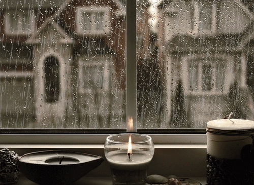 madameovaaries:I’m in love with this gif. Everything about it. The rain drizzling. The candle flickering. The colors. I love it.this is so relaxingbr /I had to. this is amazing.br /