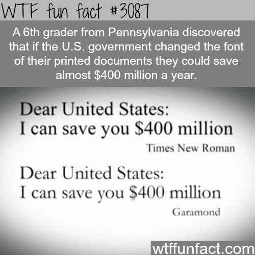 How to save the United States 400 million dollars -  WTF fun facts