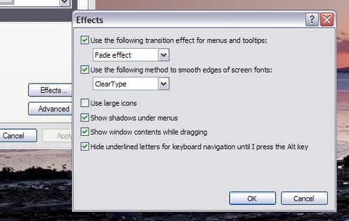 screenshot of clear-type setting in XP
