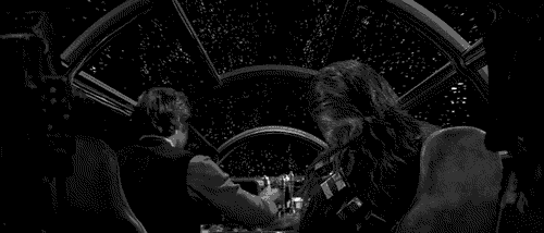 Today&rsquo;s Star Wars Animated Gif of the day award goes to: Millennium Falcon Shift to Lightspeed