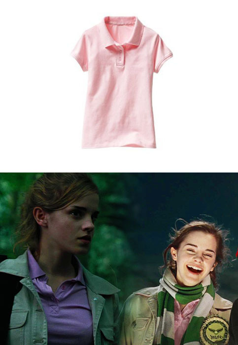 
 Emma wore a Gap Pink Polo Shirt as Hermione Granger in Harry Potter and the Goblet of Fire.  Gap Knit Polo Shirt - $14.99
