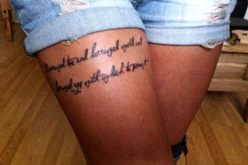 Thigh Tattoo Words