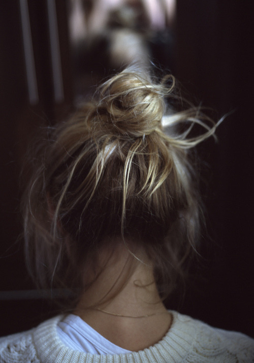 messy hair bun on Tumblr