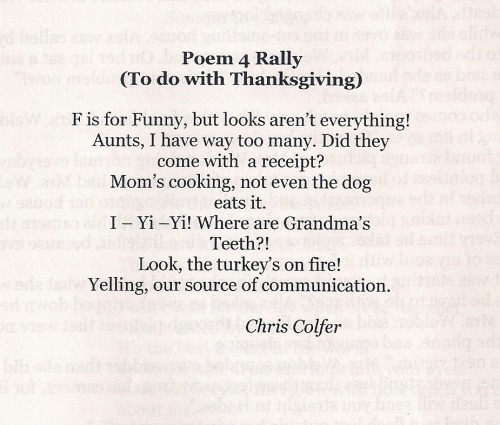 Chris Colfer Appreciation Thread!--part 9 - Page 22 Tumblr_namkx0LGrk1s5swv8o1_500