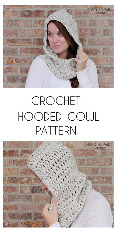 Free Pattern for a Hooded Crochet Cowl and Scarf :: Easy Crochet