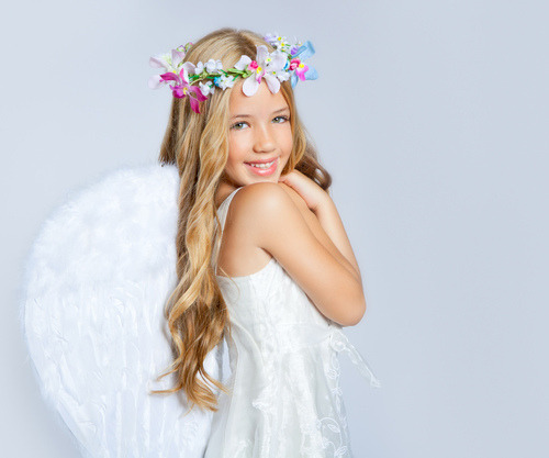 Angel babe in pure white