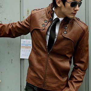 Hugo boss black leather jacket men