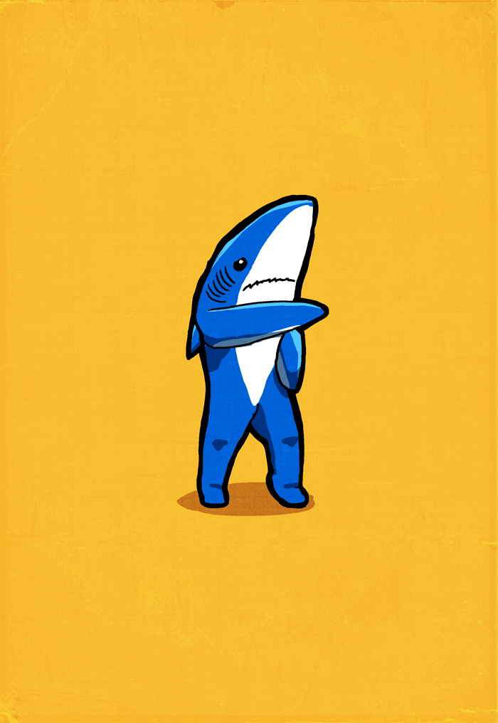 Dancing Shark by Ronan Lynamhttp://ronanlynam.tumblr.comFollow him for more!