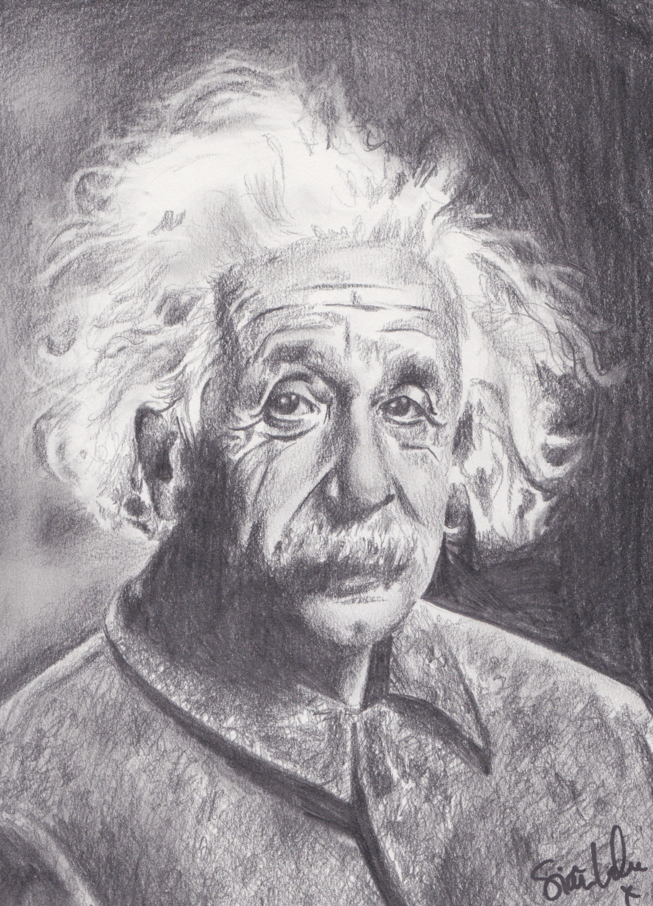A pencil portrait of Einstein. My art blog is www.sianlakeart.tumblr.com Thank you!