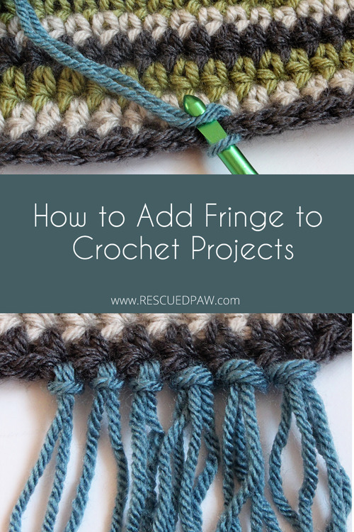 How to Add Fringe to Crochet Projects From Easy Crochet - Have you ever wondered how to add fringe to a crochet scarf ? Well, wonder no more! Read on down to find the full tutorial on how to add fringe to crochet projects and I promise it's easy! Have fun adding fringe to most any crochet project you can think of.