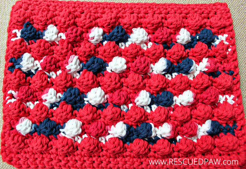 Crochet Bobble Hot Pad Pattern by Rescued Paw