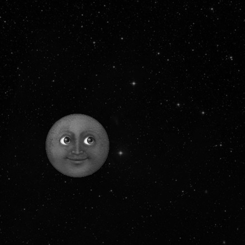 Black Emoji Moon Face