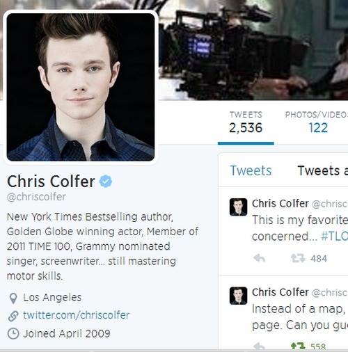 Chris Colfer Tweets - Page 4 Tumblr_n7nyujjegE1qj202po1_500