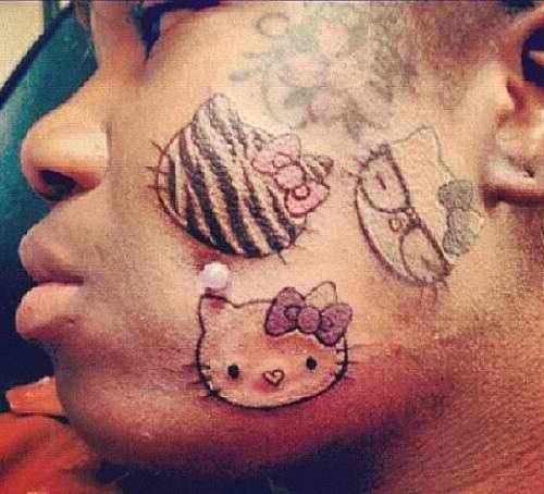 Hello kitty lip tattoo