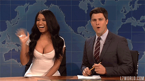 Nicki Minaj breasts SNL Saturday Night Live weekend update