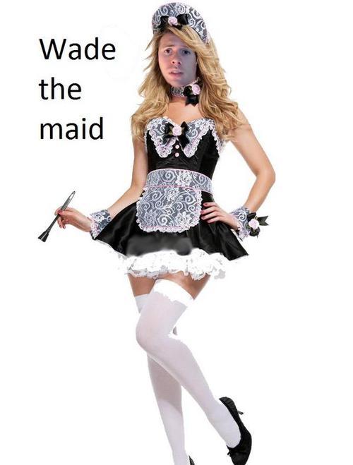 Babe cosplays as maid toys