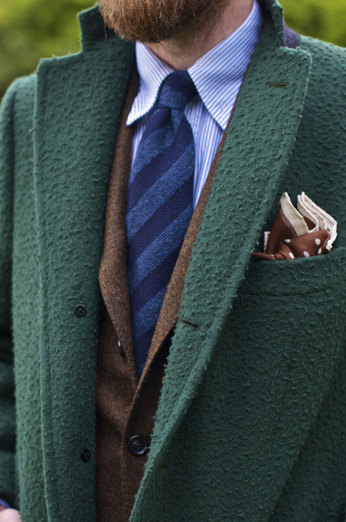 Drake's London - green casentino wool overcoat
