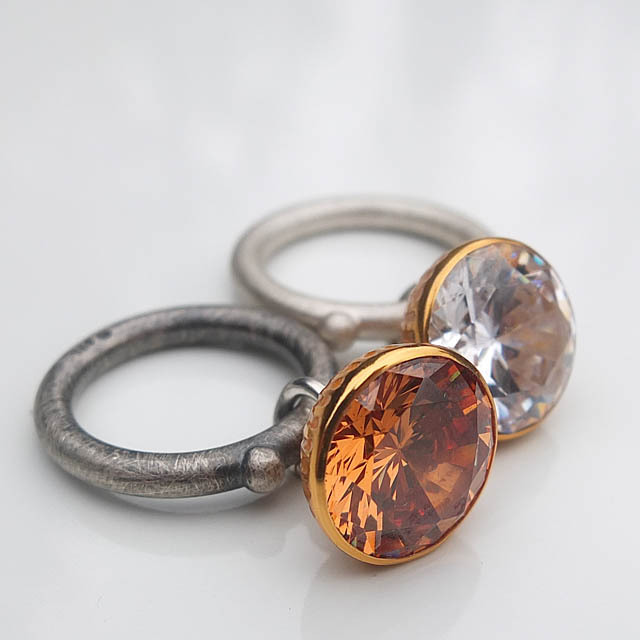 Jan Suchodolski / silver rings with synthetic stones