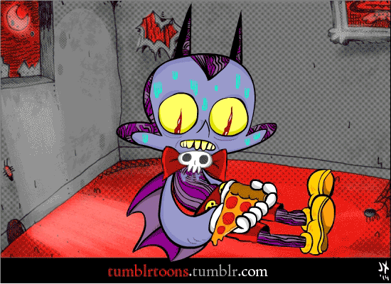 funchabun: &ldquo;Baxter’s Last Slice&rdquo; Animated Gif by Jeaux Janovsky Based on this Inktober piece I recently did. Follow Funchabun for awesome comix every day! Mon-Sun!!! More Inktober pieces over at Tumblrtoons! http://tumblrtoons.tumblr.com/tagged/inktober 