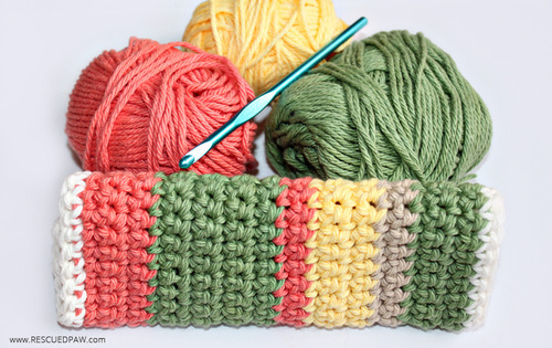 Modern Striped Dishcloth Pattern From Easy Crochet 