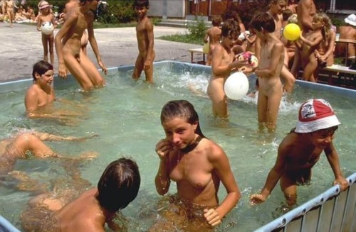 Purenudism family nudist swimming